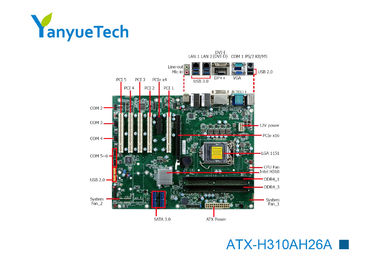 PCI industrial de la ranura 5 de COM 10 USB 7 del LAN 6 del microprocesador 2 de Intel@ PCH H310 de la placa madre de ATX-H310AH26A ATX/de la placa madre de Intel